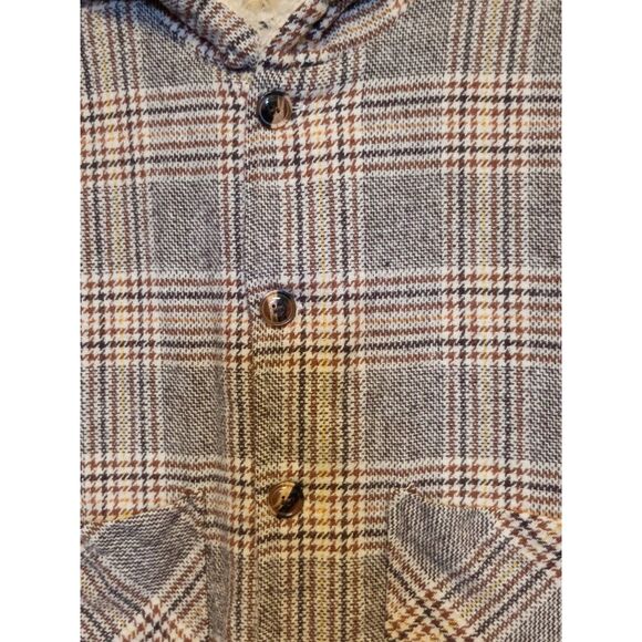 SHEIN Kid's Faux Sherpa Lined Hooded Plaid PeaCoat Size 13/14 Yrs - Picture 6 of 6